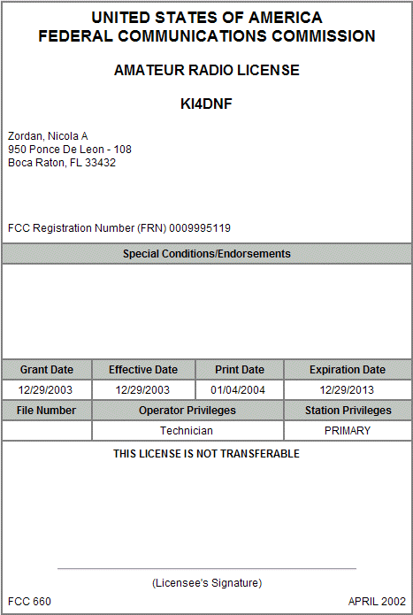 ham radio license. Amateur Radio License